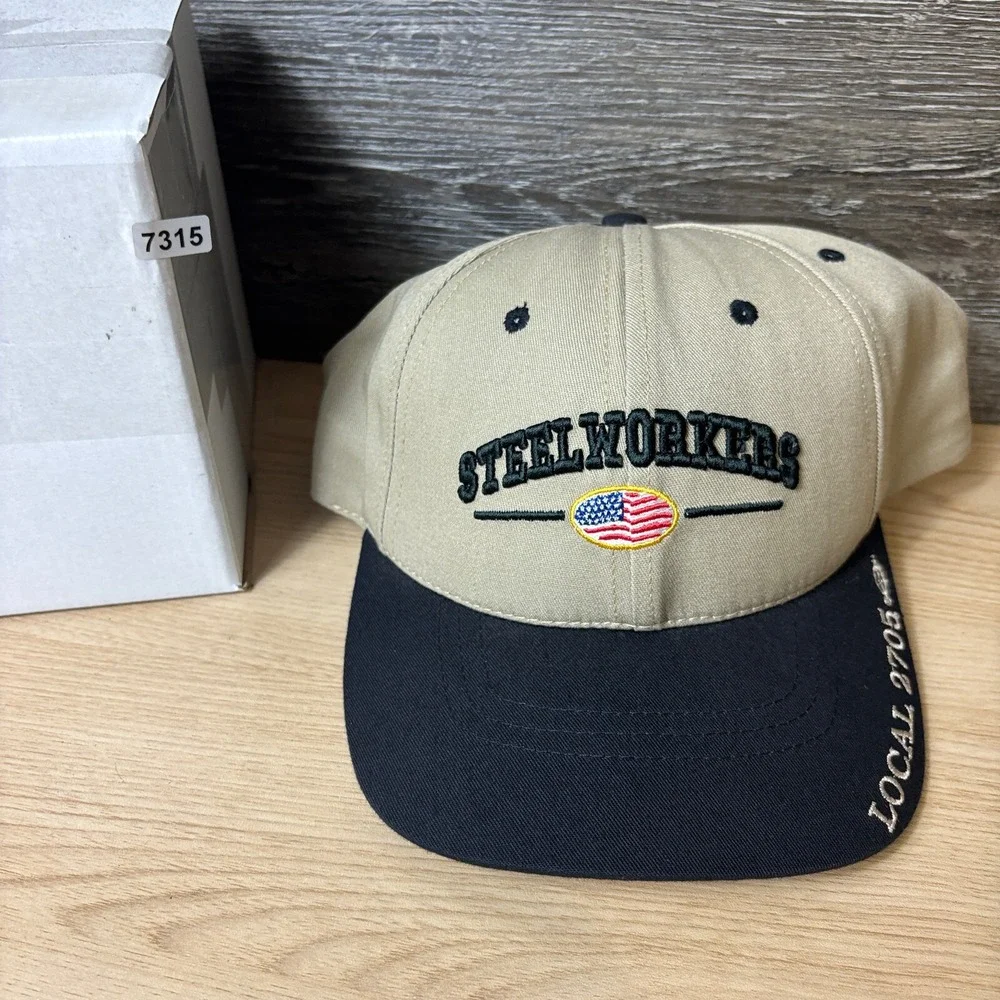 Steelworkers‎ Hat Cap Snap Back Brown Local 2705 Adjustable